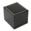 Avalaya Large Black Leatherette Ring Box