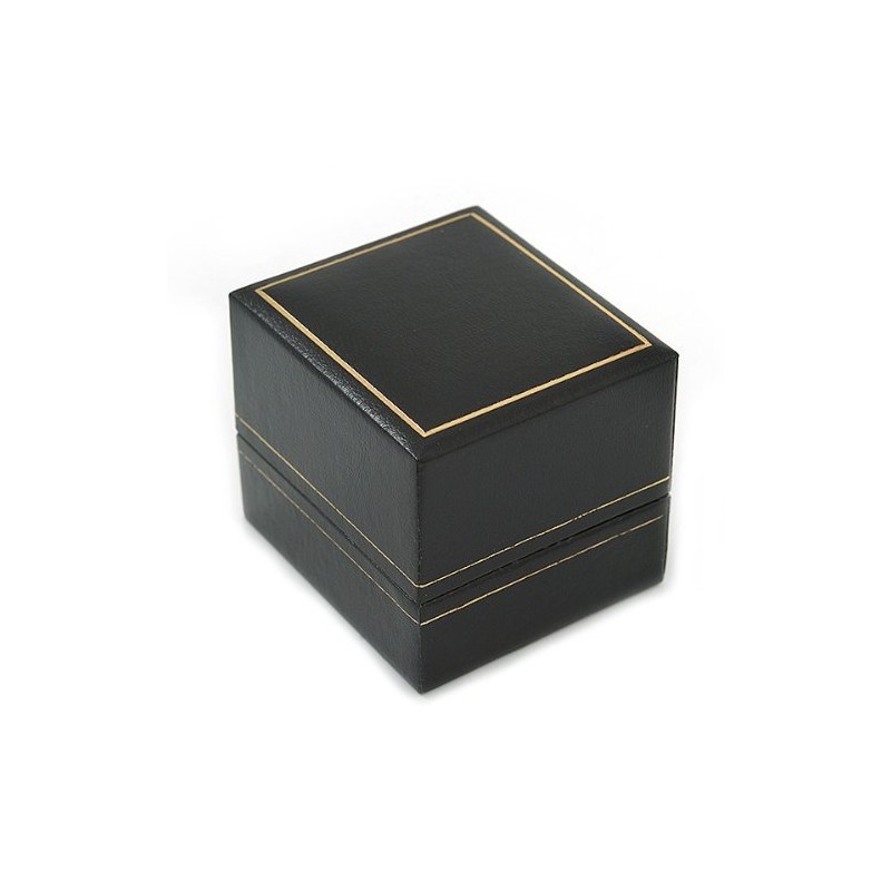 Avalaya Large Black Leatherette Ring Box