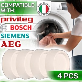 4 Pieces Universal Rubber Anti Vibration Feet 21 mm Ø65,5/45 mm Anti Vibration for Washing Machine - Made in Italy - Warranty 5 Years - ONIX TECH