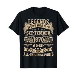September 1970 55 Year Old Bday Gifts For Men 55th Birthday T-Shirt