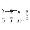 XiNBEi Lighting Track Lighting, 3 Light Modern Black Curved Kitchen