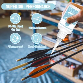 Fletching Glue, Fast Curing Arrow Glue，Archery Accessories for Arrow Fletching, Arrow Inserts, Vanes, Feathers, Arrow Fletching Glue Suitable for Aluminium, Carbon Arrows and Wood Shafts,2 x 30g