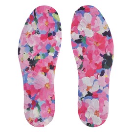 LMHCISO No Show Socks for Women, Shoe Inserts,Sockless,Anti Odor No Slipping,Washable Barefoot Inner Soles for Women,Cherry Blossom Print,Size 6-9