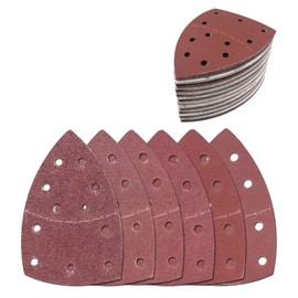 Bosmsaslad 60 Piece Sandpaper Set, Delta Triangle Sander, Sanding Triangles, Delta Sander, Sanding Pads Multi Sander, 11 Holes Sanding Sheets, Grit P40, P60, P80, P120, P180, P240, 105 x 152 mm