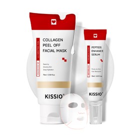 KISSIO Collagen Wrapping Mask Set, Beauty Serum and Peel Off Mask Set, Resilient, Moisturizing, Shiny, Plumpy Skin, Skin Care, 3.2 fl oz (90 ml)