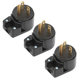 acbroad [3-Pack] USA 3-Prong Right Angle ETL Nema 5-20P 3 Pole DIY Rewirable Plug, 20A 125V USA 3Pin AC Connector, 8 Direction Rotatable Plug