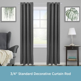 Kenney KNM80762 Bryce Ball End Standard Decorative Window Curtain Rod, 36-66" Adjustable Length, Satin Nickel Finish, 3/4" Diameter Steel Tube