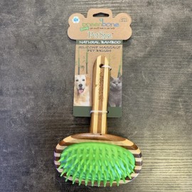 Bamboo Green Bone Bamboo Dog Spa Pet Slicker Oval Dog Pet Brush 7.5" Long