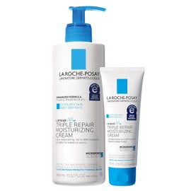 La Roche-Posay Lipikar Triple Repair Moisturizing Cream Full Size 400 ML and Travel Size Mini 75 ML