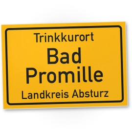 DankeDir! Trinkkurort Bad Promille - Schild Lustige Geschenkidee Geburtstagsgeschenk bester Freund Sauf Kumpel Kleines Geschenk Männer Mallorca-Party Zubehör Deko Trinkspiele