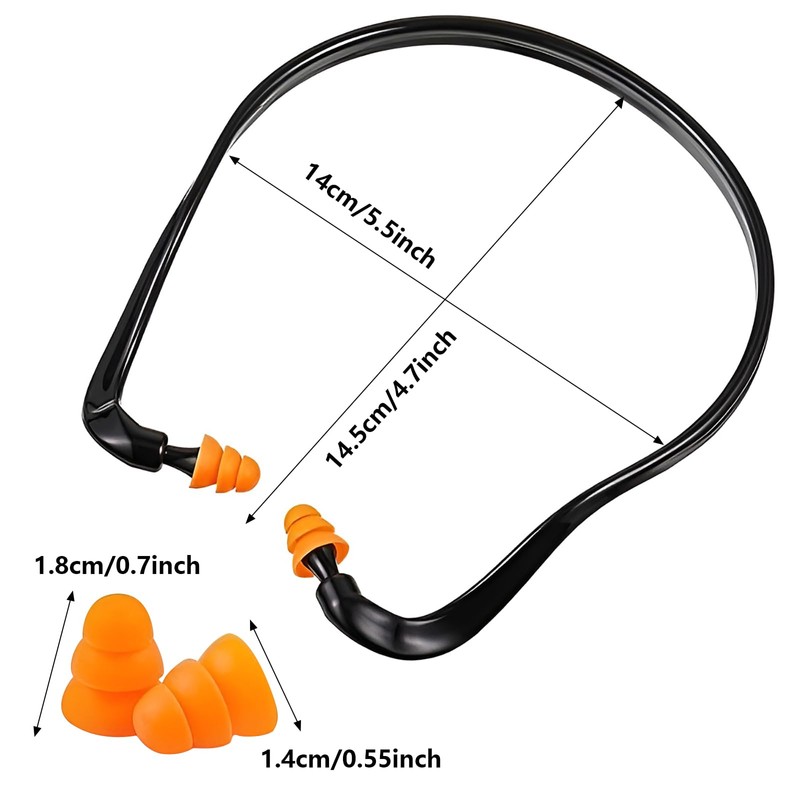TAORANJU 3 Pairs Caps Banded Earplugs, Soundproof Noise Reduction Ear