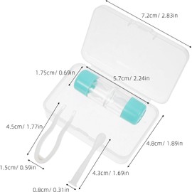 Kit Portátil para Lentes de Contacto 3 Piezas Estuches de Plástico en Gris, Azul Lago y Rosa con Herramientas Aplicadoras para Viaje, Caja de Almacenamiento para Remojo y Uso