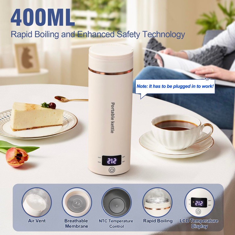 Travel Electric Kettle Portable Mini Kettle,Small Hot Water Boiler with