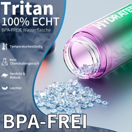 Mevoly Children's Water Bottle, 500 ml, BPA-Free Tritan, Sports Water Bottle, Leak-Proof with Time Marking, Sports Bottle for School, Outdoor Sports