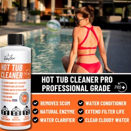 BubbyShine, 5in1 Weekly Hot Tub Cleaner - Spa Clarifier Hot Tub Accessories, Spa Cleaner Hot Tub Clarifier, Spa Chemicals for Hot Tub Scum, Hot Tub Enzyme, Inflatable Hot Tub Chemicals Starter Kit