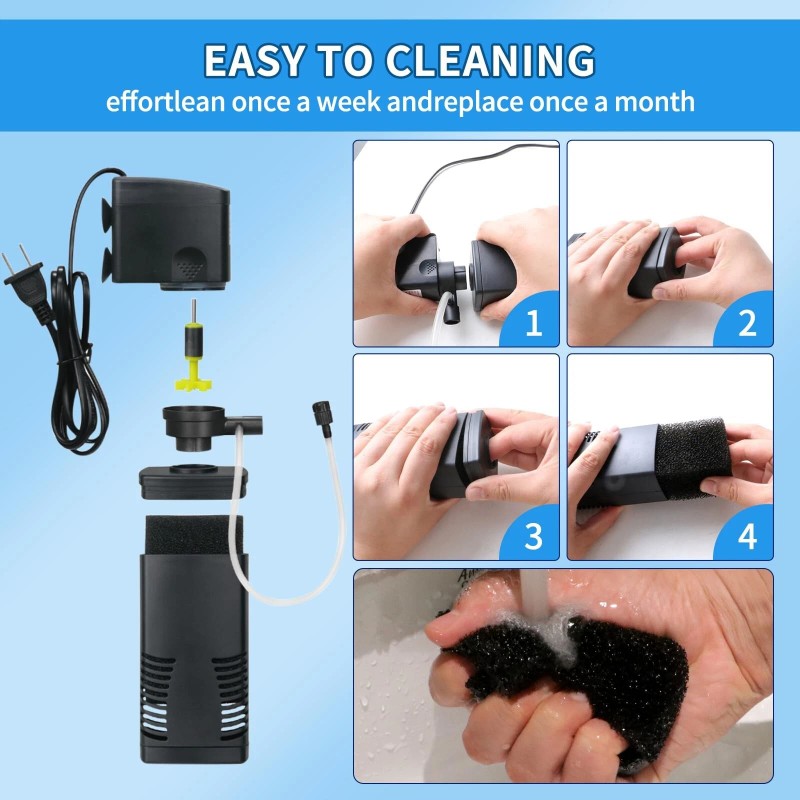 Coospider-repta Coospider Aquarium Filter for 55-150 Gallons Tank, Internal Fish