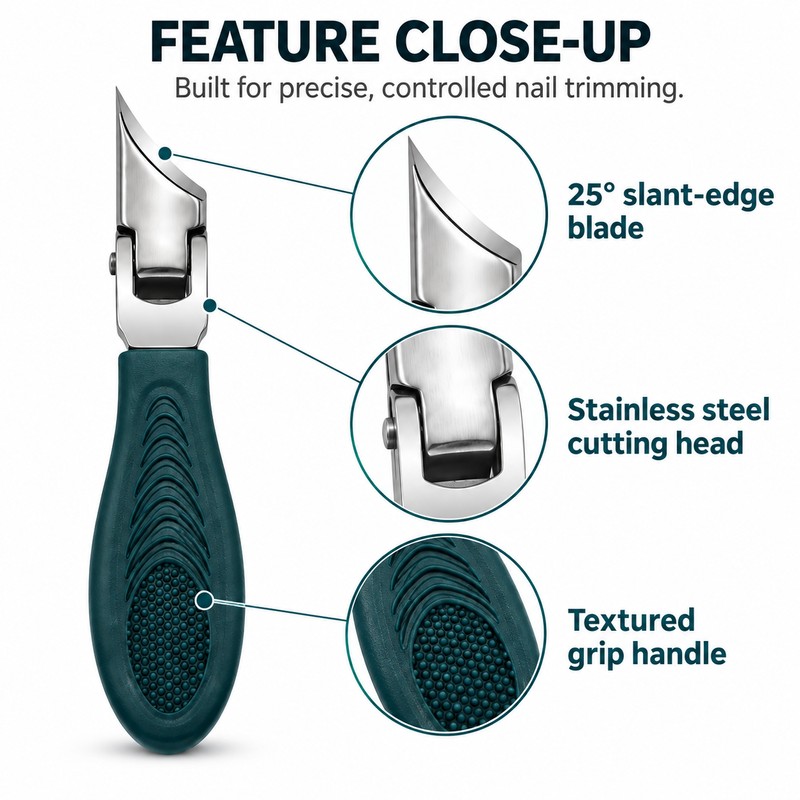 Slant Edge Toenail Clipper Set for Thick Nails – Stainless