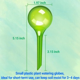 WHTCHSU 2 Pack Small Self-Plant Watering Globes – Automatic Plant Waterer Bulbs, Plant Watering System for Indoor and Outdoor Potted Houseplants, Plant Watering Devices (Green, Small Size)