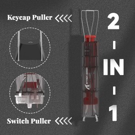 ATTACK SHARK KS01 2-in-1 Switch Puller Keycap Puller for Mechanical Keyboard,304 Stainless Steel Puller,Switch DIY Tool,Easily Remove Replacement Gaming Keyboard(Black Transparent)