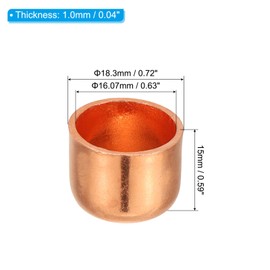 PATIKIL 5/8 Inch ID Copper Pipe End Cap, 4 Pack Copper Fitting Cap Sweat Plug Solder Connection for Plumbing HVAC Air Conditioner, Copper Tone