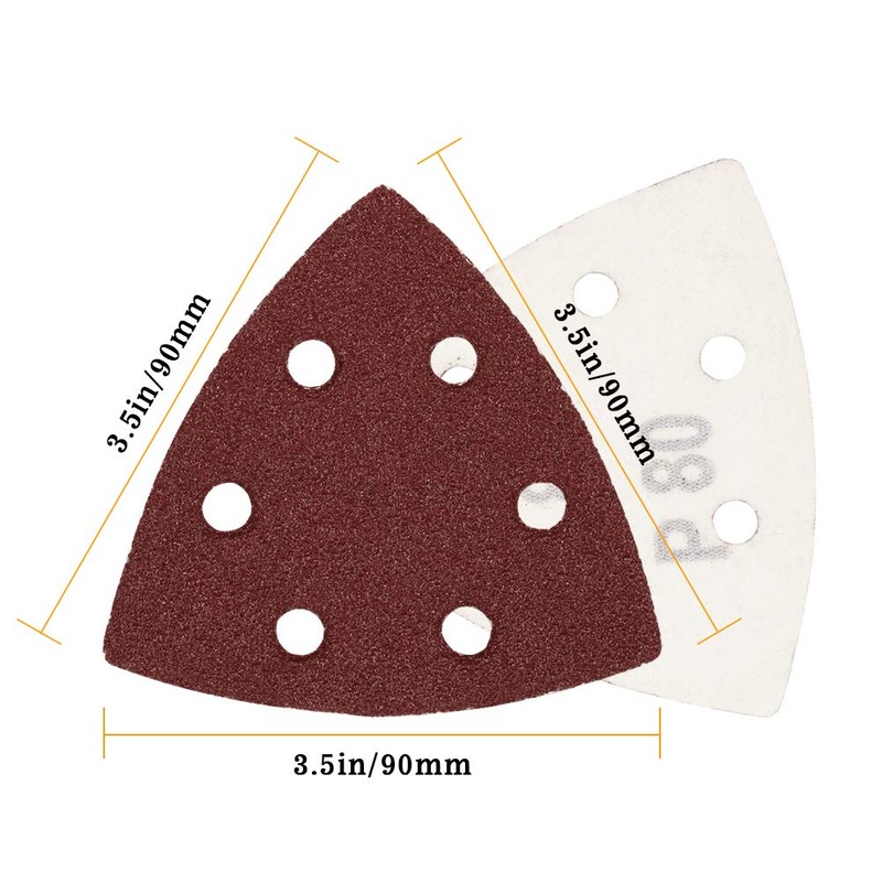 SPEEDWOX 50 Pcs Triangle Sanding Pads Hook and Loop 80
