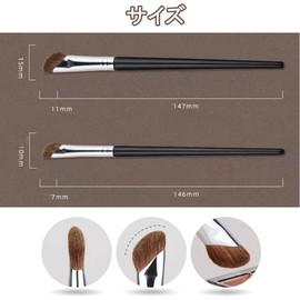 Phyxiul Nose Shadow Angled Makeup Brushes 2pcs Large + Small Nose Contour Brush Nose Shadow Brush Angled Pony Hair Animal Hair for All Skin Types