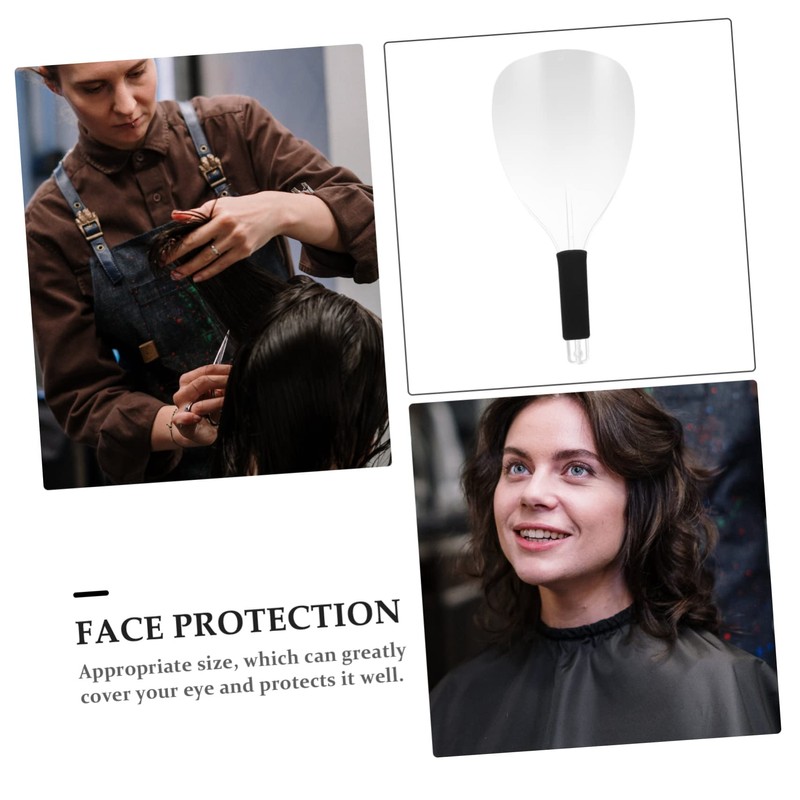 FRCOLOR 4Pcs Masks Hair Cutting Handheld Plastic Hairdressing Shield for