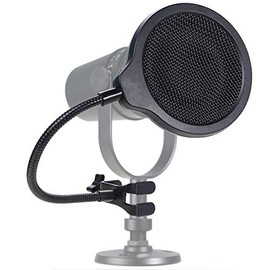 MV7 Microphone Pop Filter Mask Shield For Shure MV7 Mic, 4 Inch 3 Layers Windscreen with Flexible 360°Gooseneck Clip by SUNMON