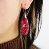 SELOVO Red Teardrop Stone Dangle Drop Fishhook Earrings Silver Tone