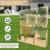 Wooden Planter Box Privacy Screen, 62"x 10"x 65" Freestanding Outdoor
