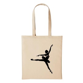 huuraa Hellweg Druckerei Jute Bag Ballerina Dancer Woman Dance Gift Idea for Men and Women Cotton Bag for Friends and Family, beige