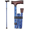NOVA Medical Products Folding Walking Cane with Wood Grip Handle,