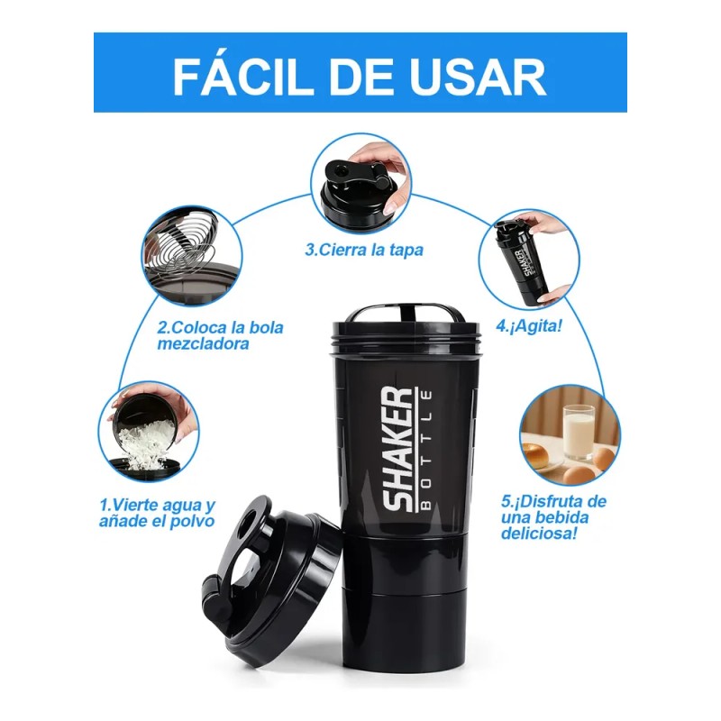 Vaso Mezclador Shaker Proteina Gym Multifuncional Y Portátil