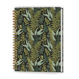 XUNLURY Vintage Garden Light Greenery Botanical Notebook 5.5x8.3 Inch,Vintage Light Fern Botanical Herb Leaf Floral Journal,Cottagecore Wildflower Plants Journal,Rustic Hardcover Spiral Notebooks