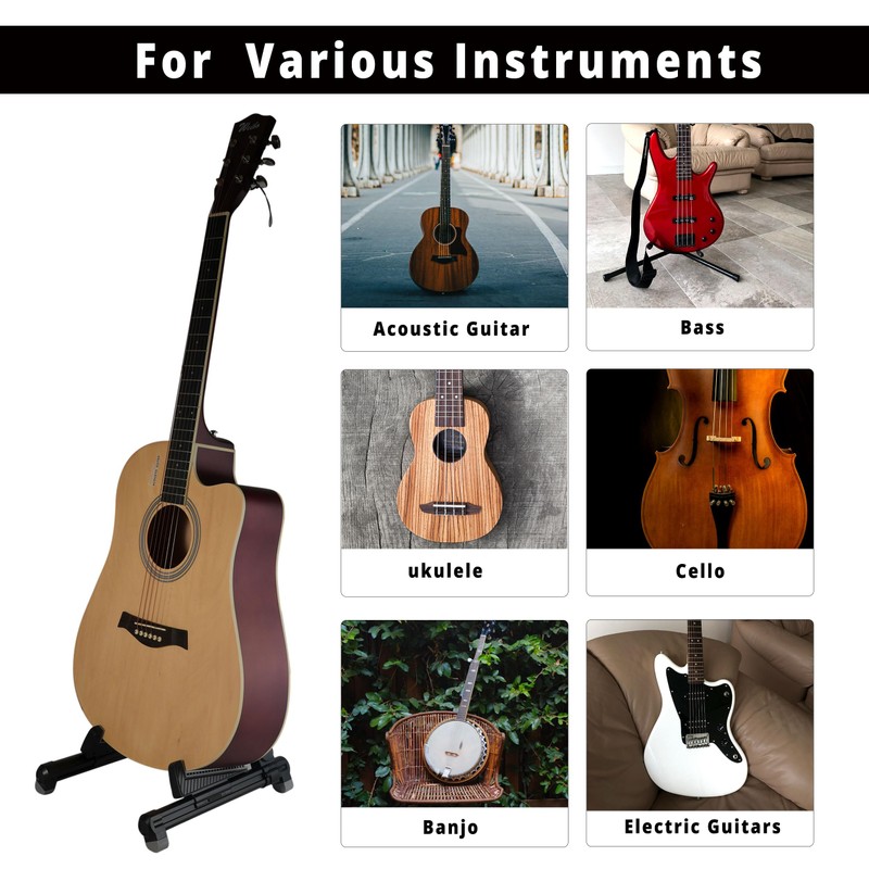 Neciuvy Guitar Stand,Aluminium Guitar Rack,A-Frame Folding Guitar Stands Floor for