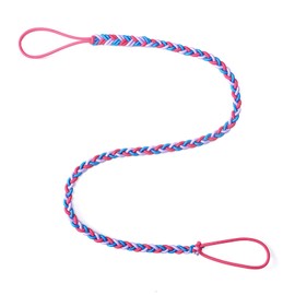 THJ 2.5mm Tangle Free Hair Tie for Thin Long Hair Elastic Spiral Ponytail Holders Tail Wrap Hair Ties for Sports Running Motorcycle Riding 24" 1PC Purple-Red-Blue