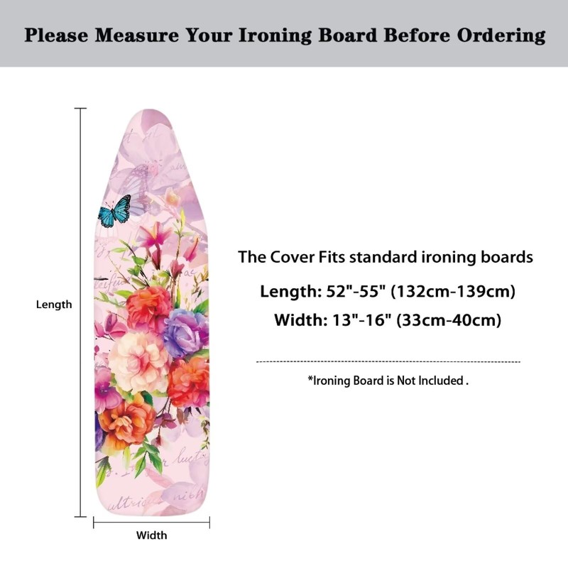 Oamsistay Floral Iron Board Pad, Elastic Edge Ironing Board Cover,