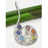 Chakra Pendant Silver Spiral with Cubic Zirconia Stones Made of