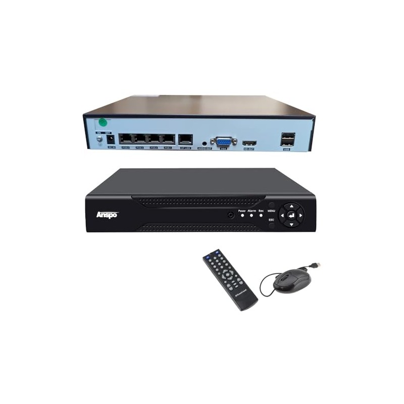 4-Channel PoE Network Video Recorder, 4ch H.265 Security NVR, 2MP