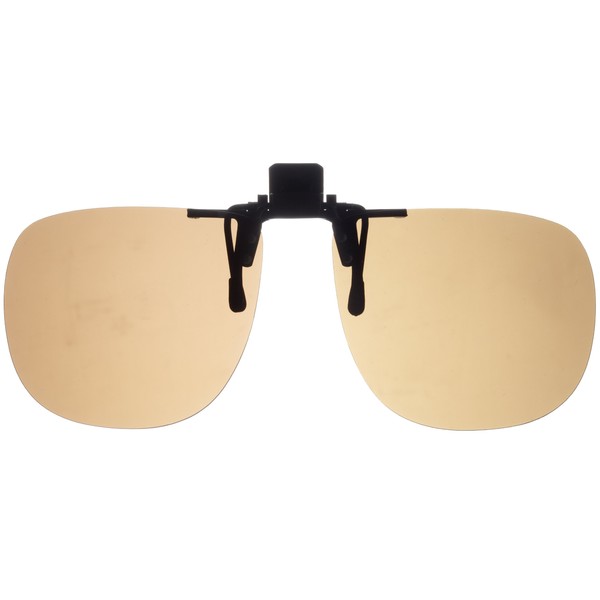 Fisherman Eyewear 8FCO Clip On Original Black Square Frame Polarized Sunglasses (Brown Lens)