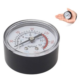 Aicosineg Air Tools Hydraulic Tools 0-12kg/cm2 0-180psi Pressure Gauge Silver Tone Water Oil Gas Pneumatic Hydraulic Pressure Measurement Tool Gal Mount Gauge Oil Air Pressure Test Survey Tool Plastic