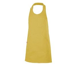 Velilla Plain Adult Bib Apron with Buttons, Yellow, One Size