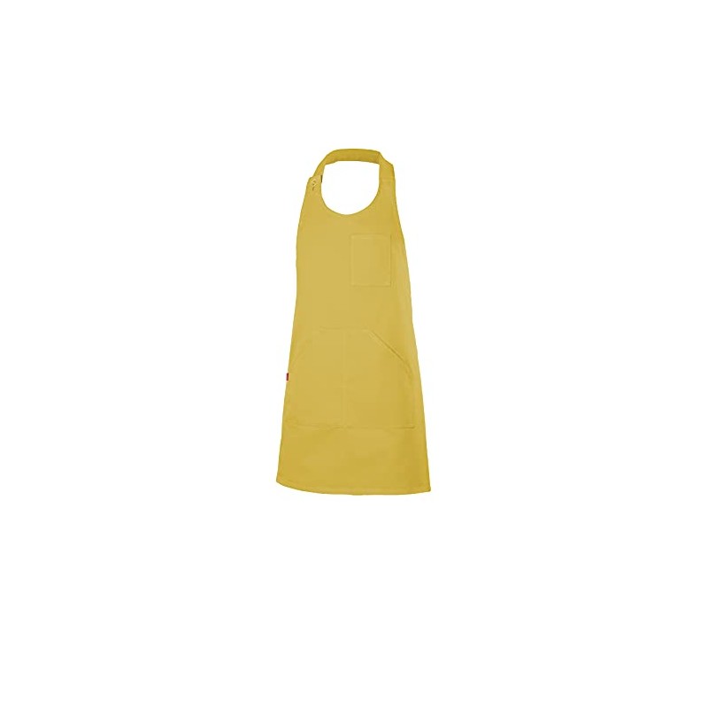 Velilla Plain Adult Bib Apron with Buttons, Yellow, One Size