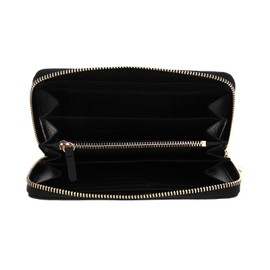 COCCINELLE Metallic Soft Zip Wallet Grainy Leather Black, black