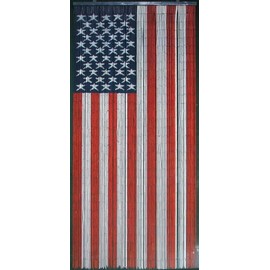 ABeadedCurtain - American Flag Beaded Curtain 125 Strands  (+Hanging Hardware)