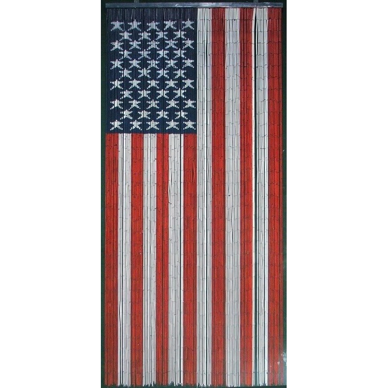 ABeadedCurtain - American Flag Beaded Curtain 125 Strands (+Hanging Hardware)