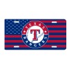 Texas Rangers American Flag High Gloss Aluminum License Plate