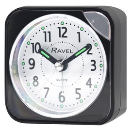 Ravel - Albany Travel Quartz Alarm Clock - Analogue Quartz - RC001.33 - All Black