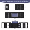 Foldable Bathtub Caddy Tray, Bamboo Bath Tub Tray Table for