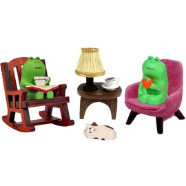 Charming Mini Frog Figurine Set – Adorable Desk & Room Decor, for Frog Lovers (Happy Family)